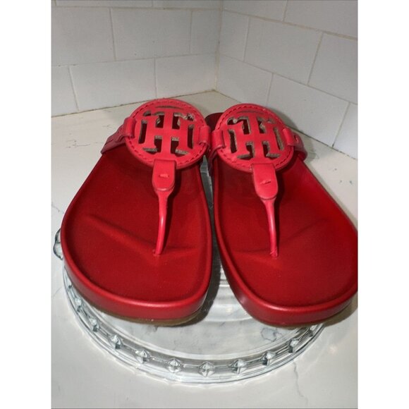 Tommy Hilfiger Womens Relina Red Thong Sandals Shoes Sz 10 flip flops - Picture 1 of 13